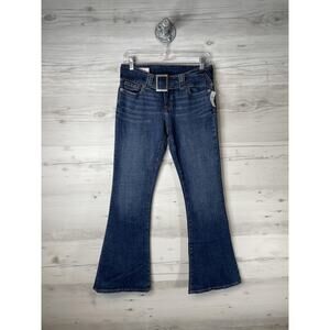 Gap Y2K‎ Flare Low Rise Jeans Womens 4R Blue Dark Wash Stretch Denim 31x31